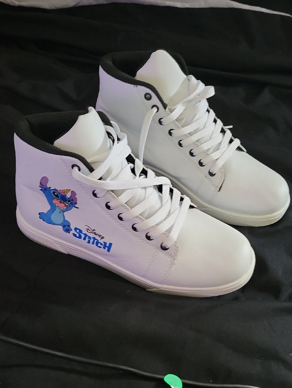White High-Top Sneakers with Disney Stitch Graphic